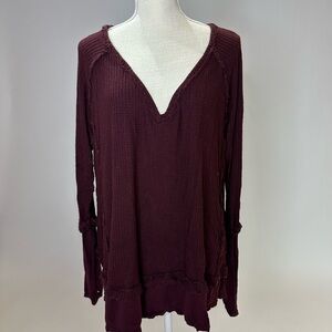 We the Free Womens Long Sleeve Oversized Top Blouse Shirt Size Large